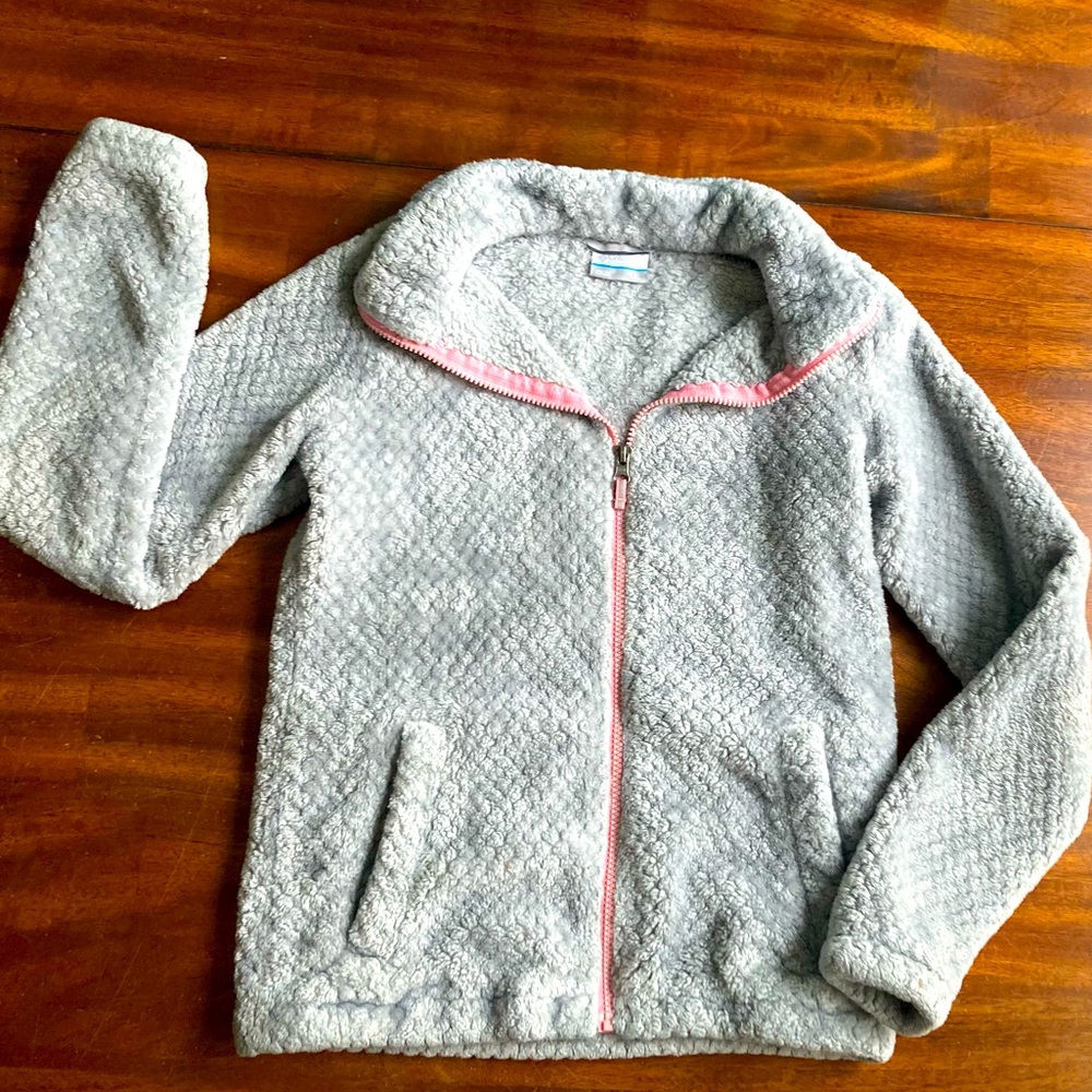 Big Girls Columbia fleece zip up sweater